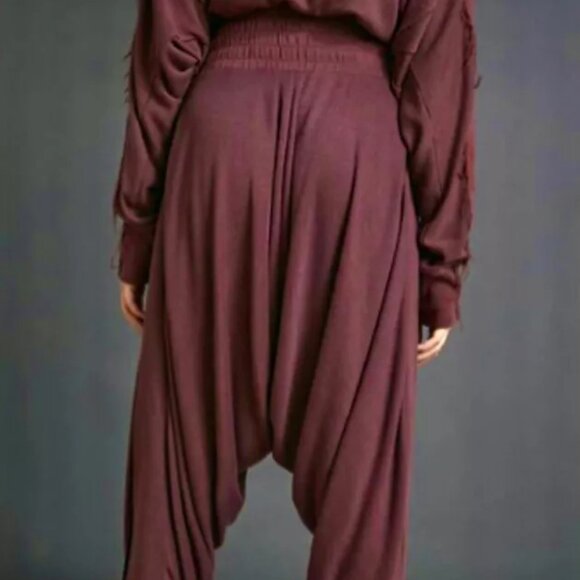 SOLD 023 Free People Movement Harem Slouchy Pants NWOT Red Wine Size Small - Picture 3 of 6